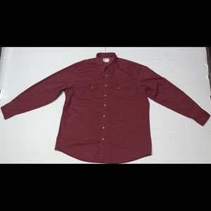 Wrangler Wrancher Mens Diamond Snap Shirt Red 2XLT